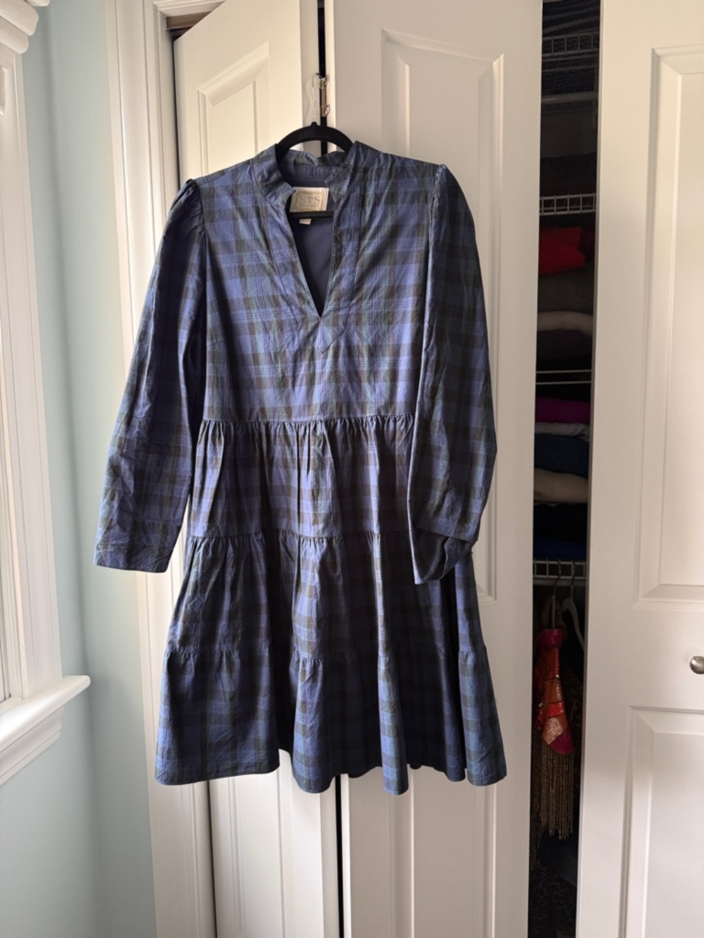 Sail to Sable Navy and Black Plaid Shirt Dress